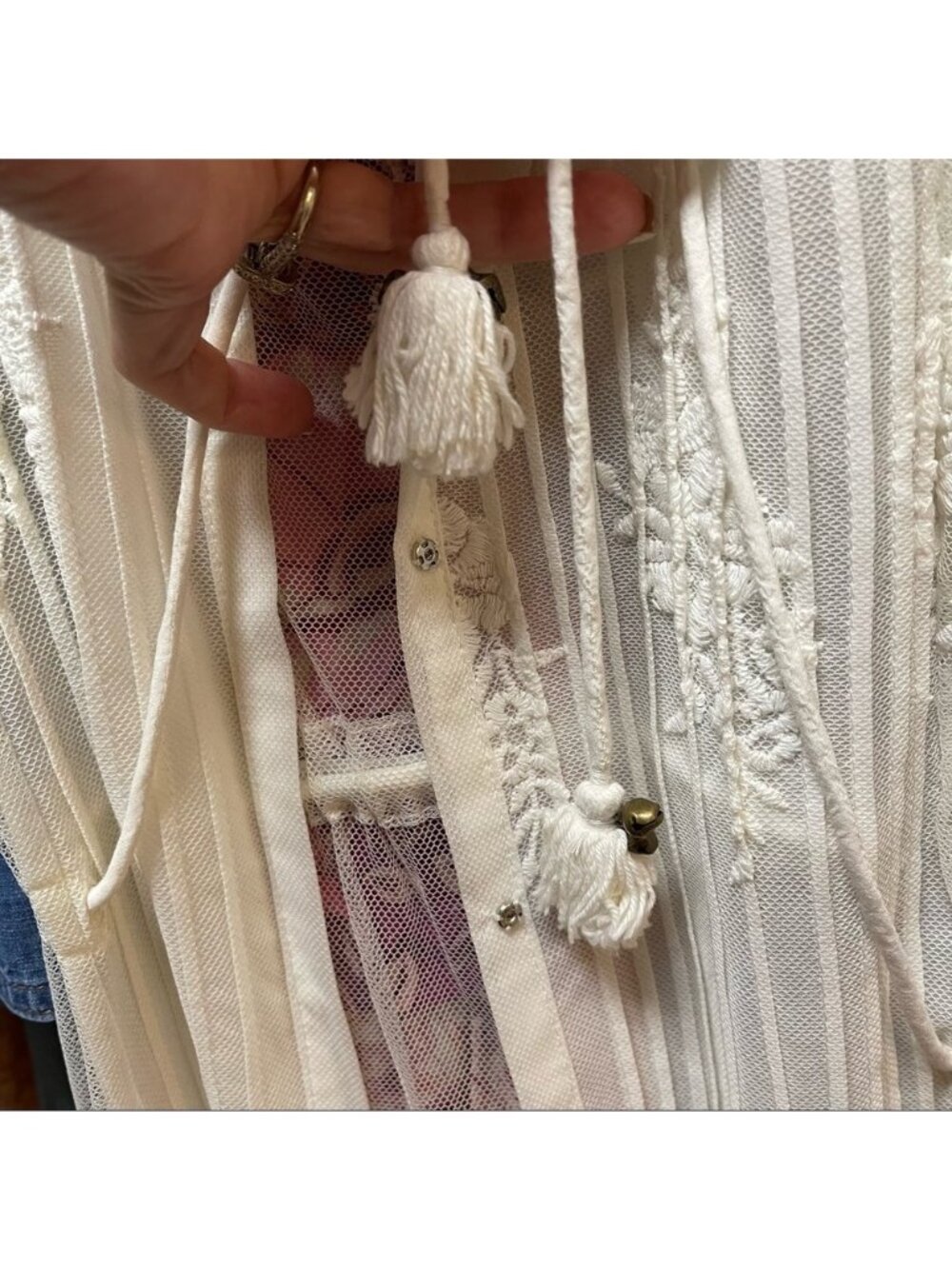Spell VGUC Ophelia Cream Lace Duster Vest in Small - Picture 9 of 9